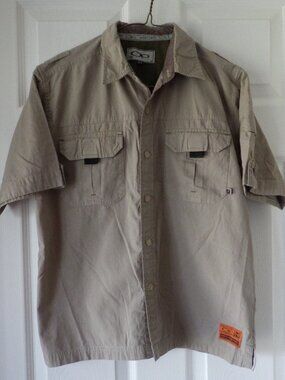 Ocean Pacific Youth's Short Sleeve Beige Vented Fishing Shirt Outdoor Hiking